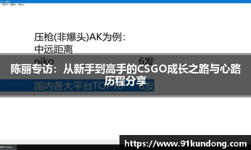 陈丽专访：从新手到高手的CSGO成长之路与心路历程分享